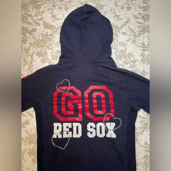 Victorias Secret PINK Red Sox MLB Pullover Hoodie with Bling, size XS - Picture 9 of 12